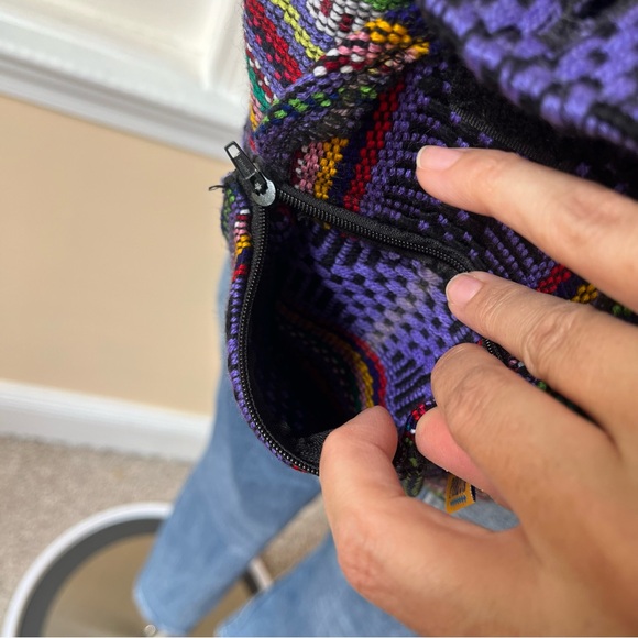 Pinzon Mexican woven mini backpack purple multi - Picture 11 of 14